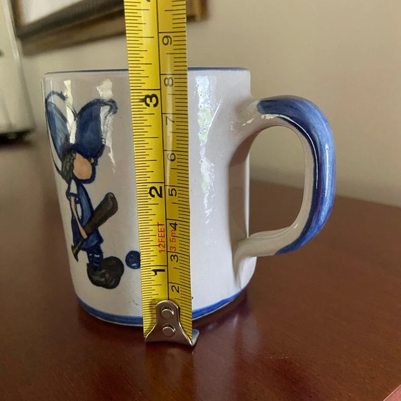 Louisville Pottery Stoneware 7 oz Child w/ Baseball Bat Hand-painted Mug - Picture 4 of 5